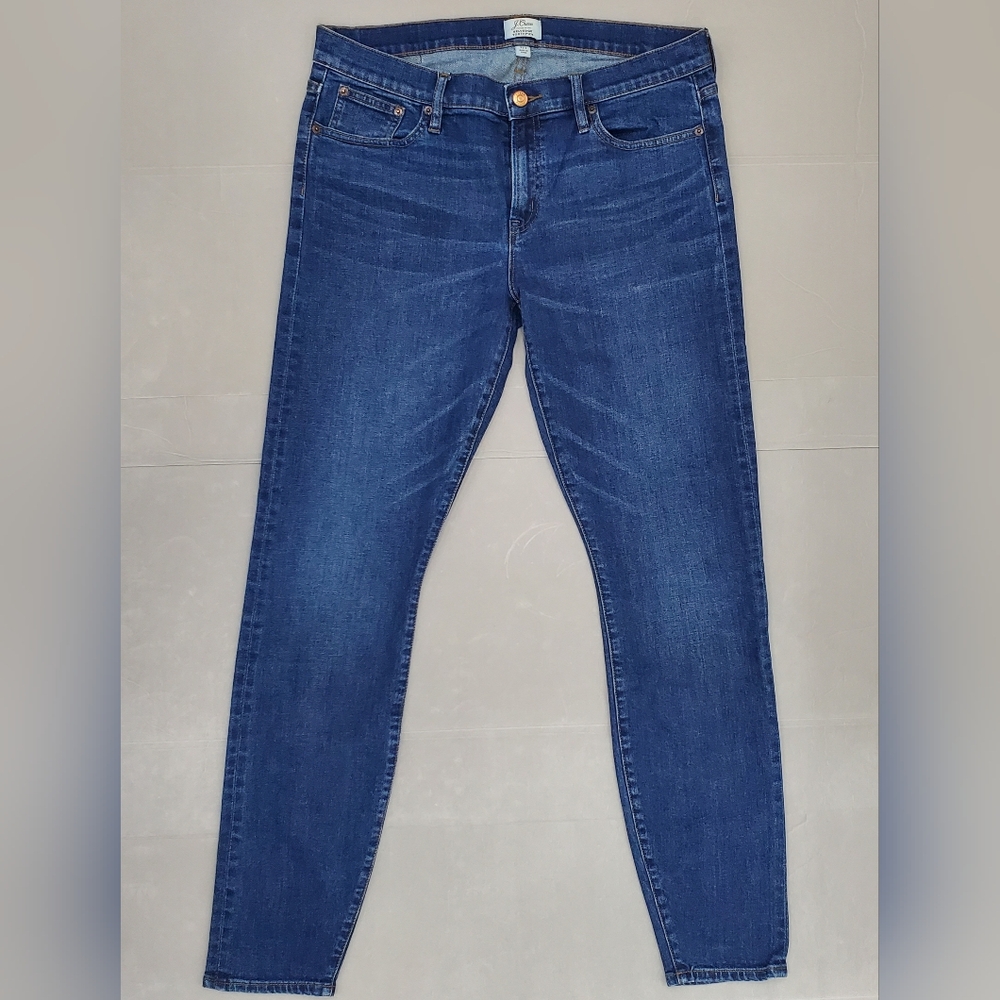 J Crew jeans women's size 32 tall selvedge toothpick mid rise stretch